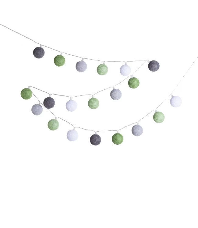 Cotton Ball Lights Outdoor Regular Light String Starter Kit Green 3 Cotton Ball Lights Outdoor Regular Light String Starter Kit Green