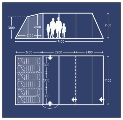 Kampa Croyde 6 AIR 4 Kampa Croyde 6 AIR - Afbeelding 2