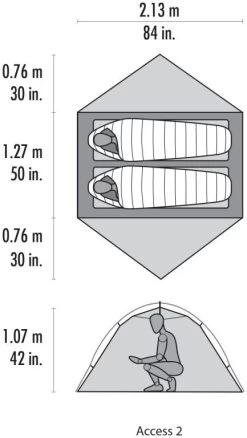 MSR Access 2 Orange -Buitenkampeertent Winkel msr access 2 orange 2