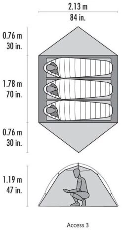 MSR Access 3 Orange -Buitenkampeertent Winkel msr access 3 orange 4