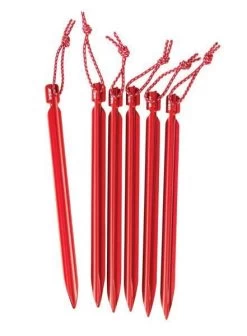 MSR Mini Groundhog Stake Kit 6pcs Red