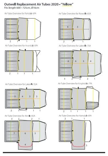 Outwell Air Repair Tube - Yellow Transparent 5 Outwell Air Repair Tube - Yellow Transparent - Afbeelding 3