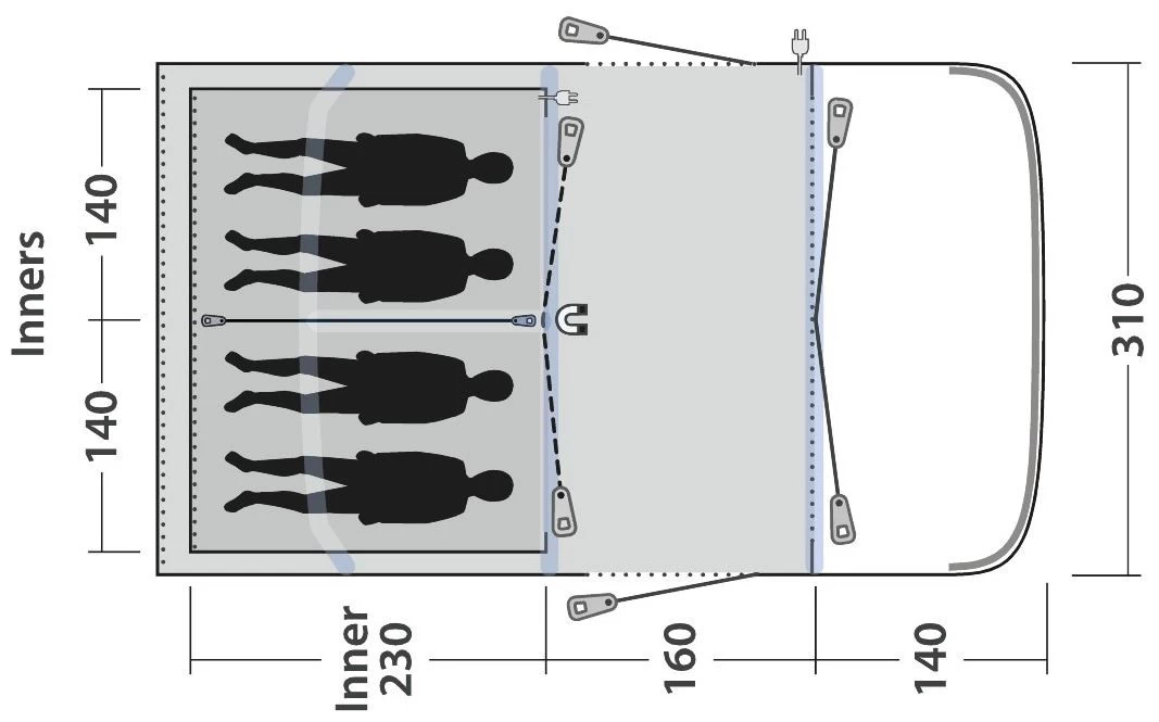 Outwell Hayward Lake 4ATC 2022 Navy Night 4 Outwell Hayward Lake 4ATC 2022 Navy Night - Afbeelding 2