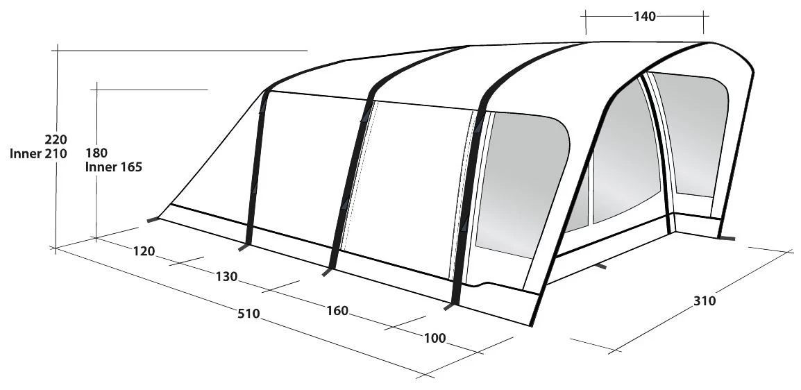 Outwell Hayward Lake 4ATC 2022 Navy Night 7 Outwell Hayward Lake 4ATC 2022 Navy Night - Afbeelding 5