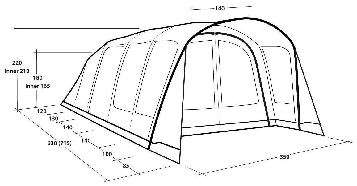 Outwell Hayward Lake 5ATC Navy Night 4 Outwell Hayward Lake 5ATC Navy Night - Afbeelding 2