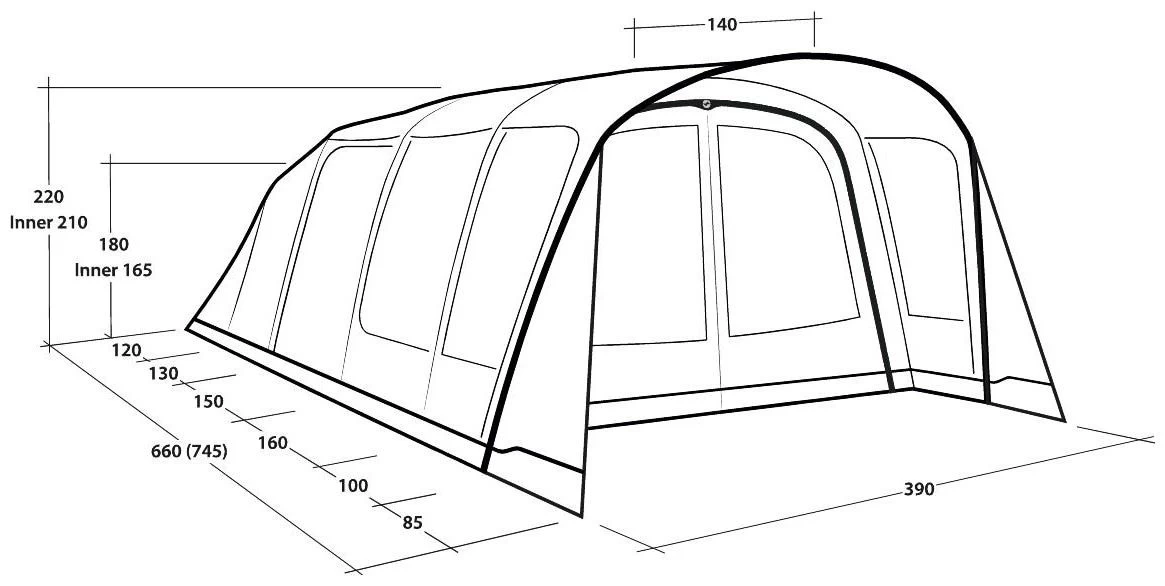Outwell Hayward Lake 6ATC Navy Night 4 Outwell Hayward Lake 6ATC Navy Night - Afbeelding 2