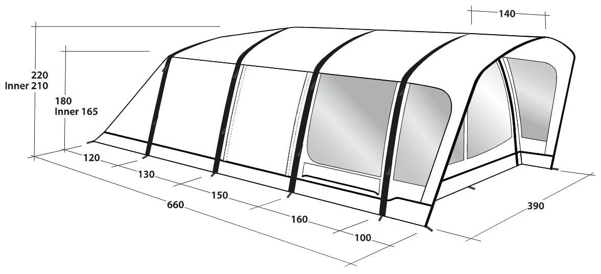 Outwell Hayward Lake 6ATC Package Deal 2022 Navy Night Tent + Hayward Lake Footprint +hayward Lake 6 Carpet 7 Outwell Hayward Lake 6ATC Package Deal 2022 Navy Night Tent + Hayward Lake Footprint +hayward Lake 6 Carpet - Afbeelding 5