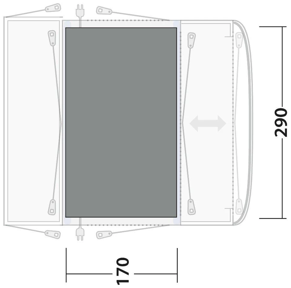 Outwell Maryville 260SA Flex Woven Carpet Black-Grey 5 Outwell Maryville 260SA Flex Woven Carpet Black-Grey - Afbeelding 3