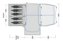 Outwell Mountain Lake 5ATC 2022 Navy Night 13 Outwell Mountain Lake 5ATC 2022 Navy Night -Buitenkampeertent Winkel outwell mountain lake 5atc navy night 1