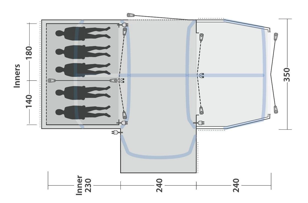 Outwell Mountain Lake 5ATC 2022 Navy Night 4 Outwell Mountain Lake 5ATC 2022 Navy Night - Afbeelding 2
