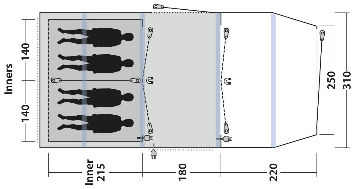 Outwell Parkdale 4PA Green 4 Outwell Parkdale 4PA Green - Afbeelding 2
