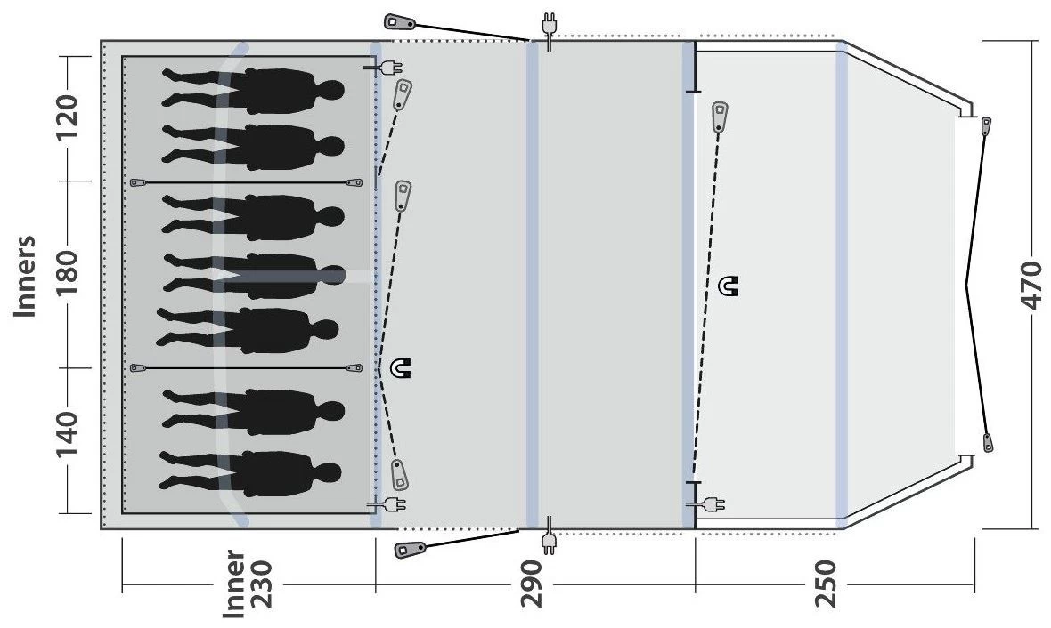 Outwell Wood Lake 7ATC Navy Night 5 Outwell Wood Lake 7ATC Navy Night - Afbeelding 3