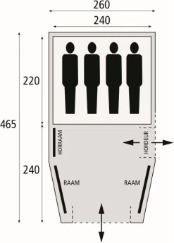 Safarica Blackhawk 260 Dark Shadow-Quarry -Buitenkampeertent Winkel safarica blackhawk 260 dark shadow grey briljant blue 5 1 1